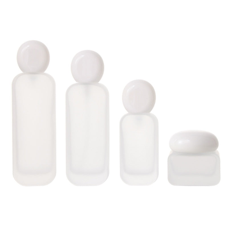 Press Spray Glass Bottle Empty for Cream Lotion Cosmetic with Pump Head 1pc NICKA Subpackage