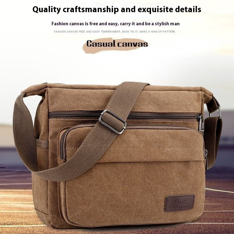Men's Retro Leisure Crossbody Canvas Shoulder Bag For Outdoor Sports Travel Everyday Use