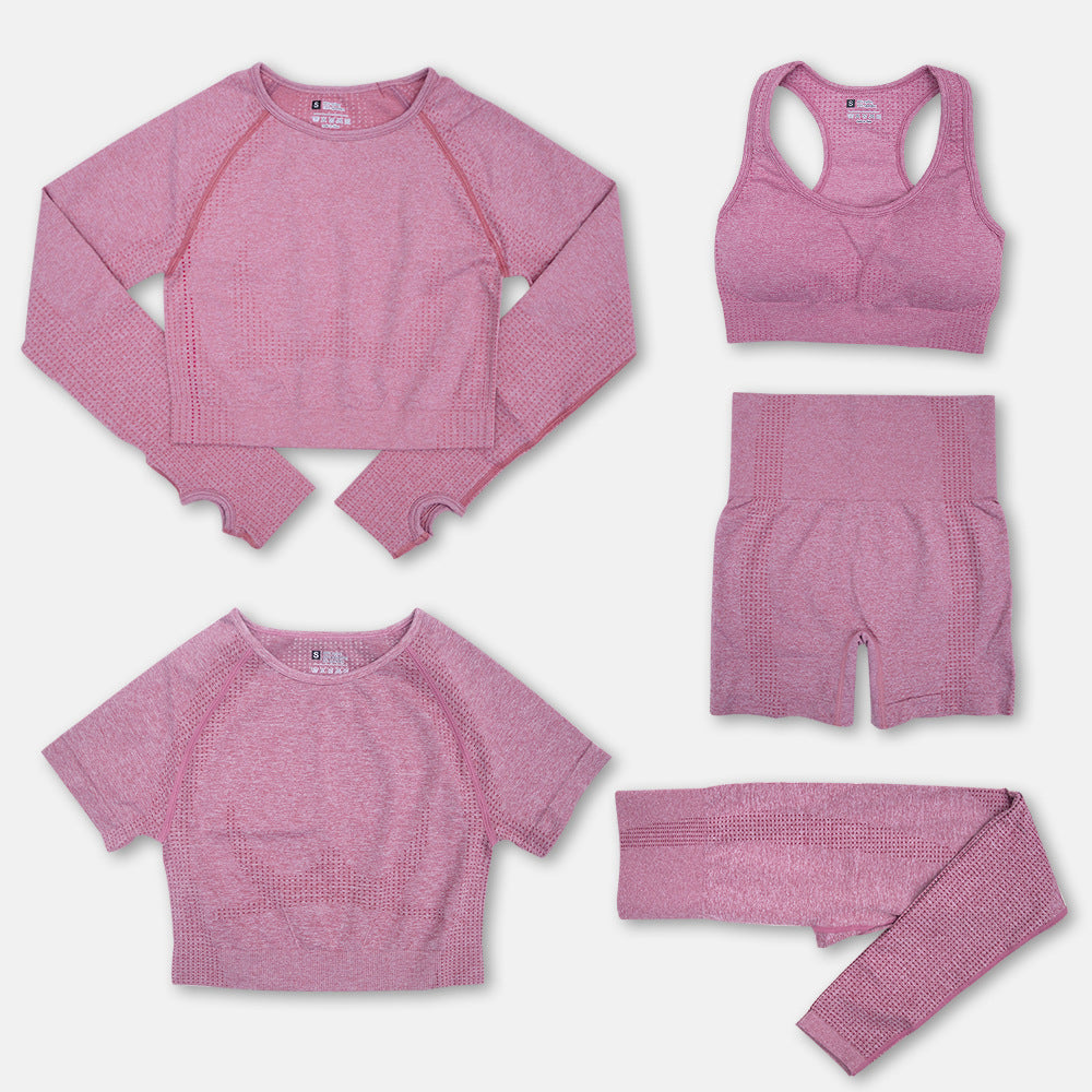 Fashion Women's Workout Yoga Clothes Nylon Solid Color Sportswear In Black Wine Red Army Green Sky Blue S M L