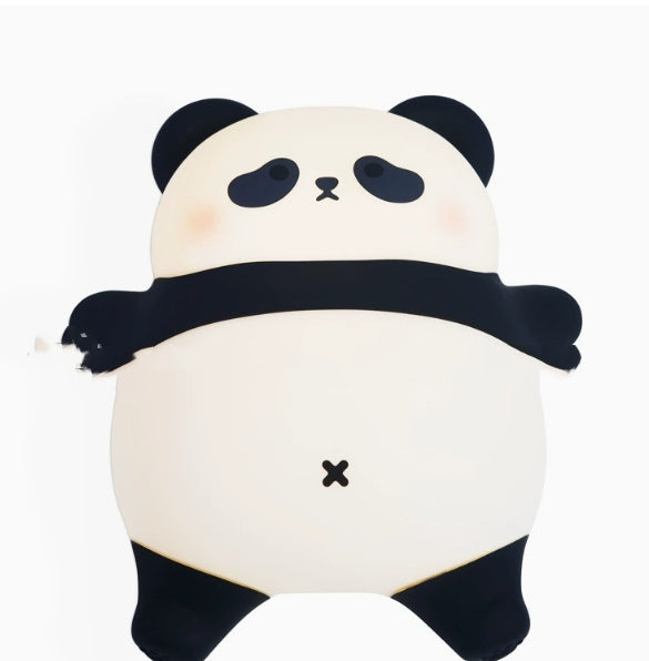 Lying panda silicone lamp, cream face with black ears and eye patches