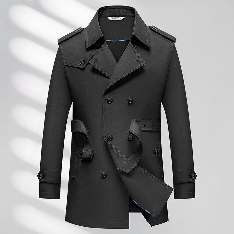 Men's Business Trench Coat Non-ironing Texture