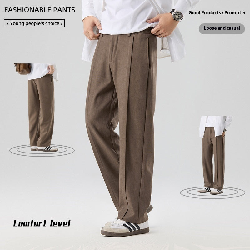 Loose Casual Suit Pants Versatile Straight Draping Effect Trousers