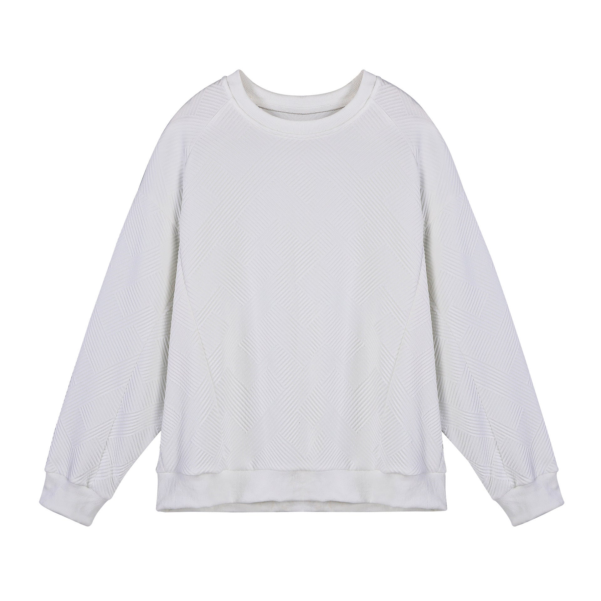 Twill Jacquard Long-sleeved Sweater Men's Spring And Autumn Round Neck