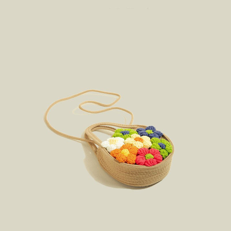 Beach Seaside Bag - Cotton Linen Spring Tote with Phone Pocket