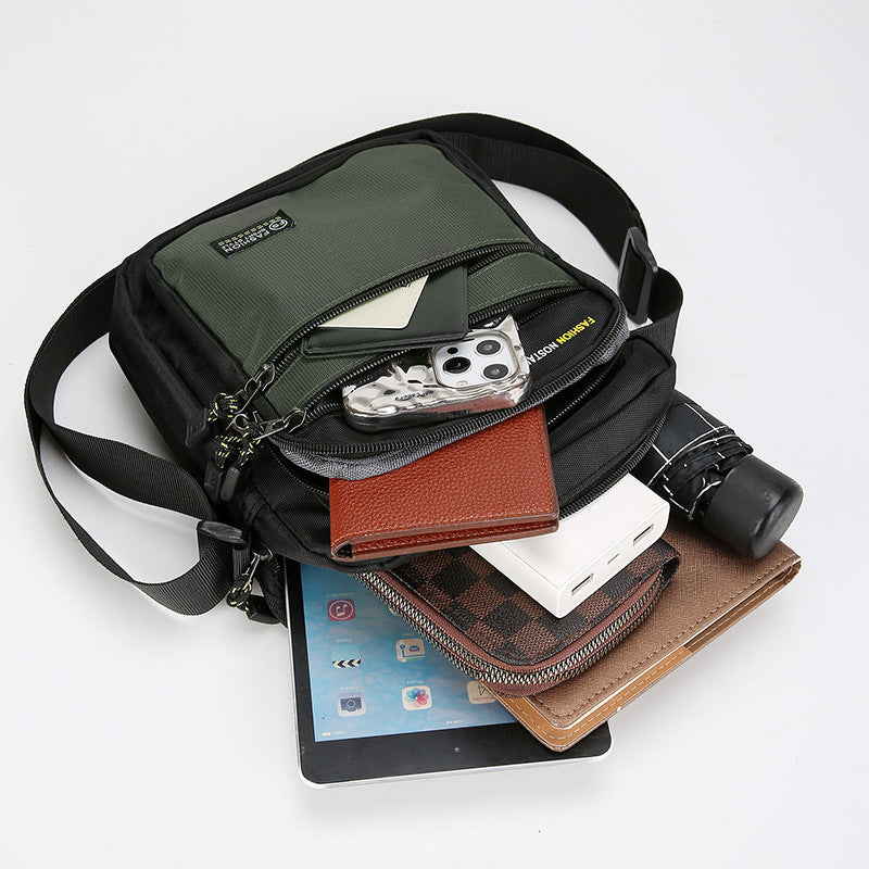 Men's Outdoor Crossbody Bag for Commute and Leisure Multifunctional Nylon Waterproof Design