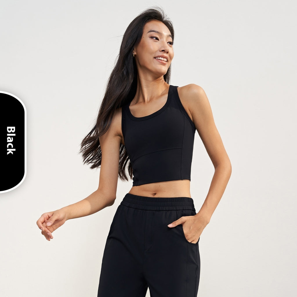 Yoga Summer Chest Pad Workout Bra For Young Women Breathable Nude Feel Fabric Back Vest