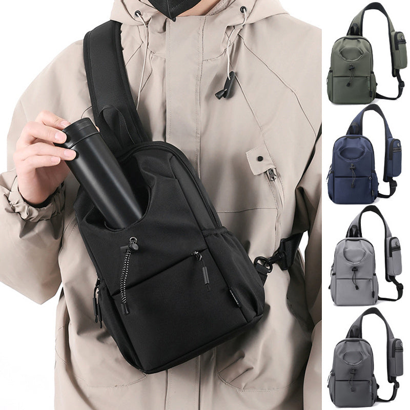 Mens Oxford Cloth Splash Proof Shoulder Crossbody Chest Bag Waterproof Ultra Light Wear Resistant