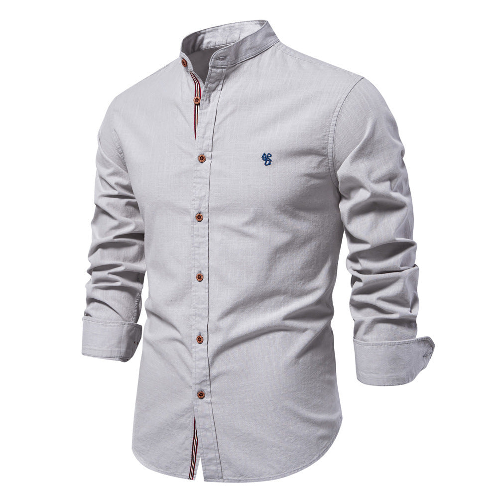 Japanese Style Long Sleeve Shirt Men's Fashion Summer Cotton And Linen
