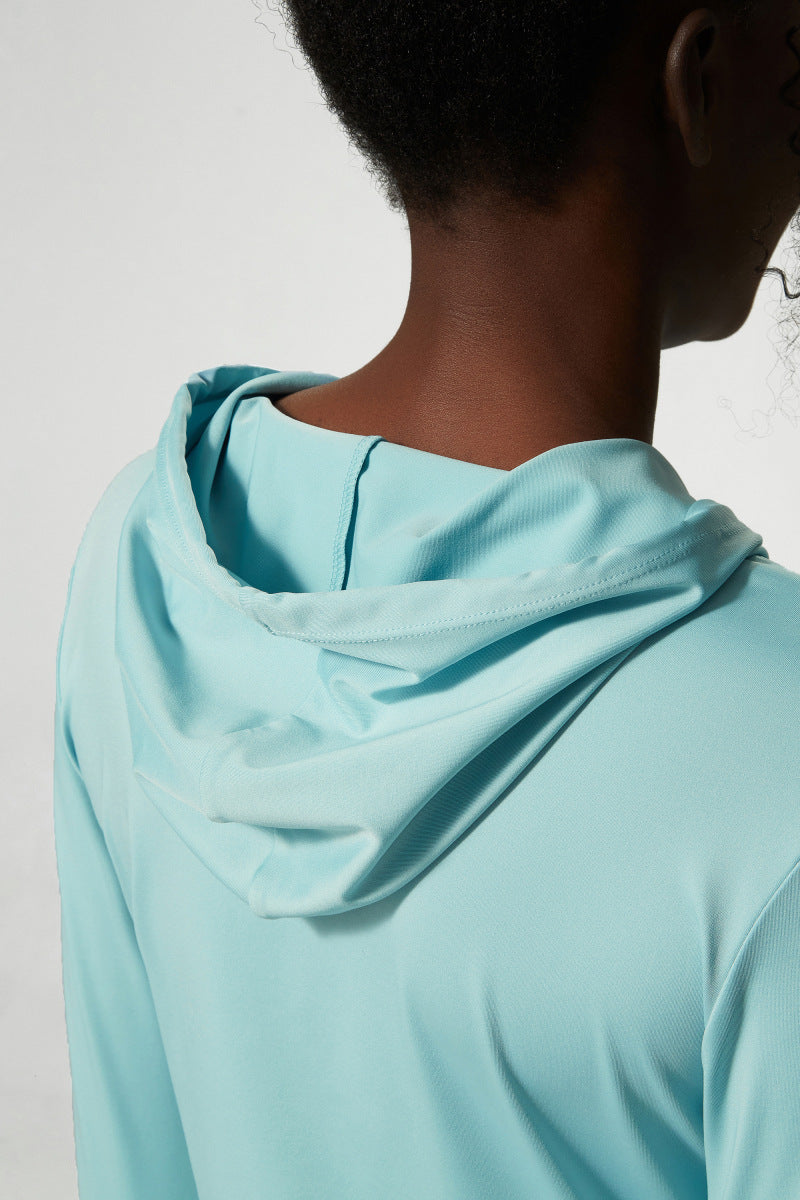 Womens Thin Quick Dry Long Sleeve Sports Top For Running Workout Yoga Black Orange Cyan