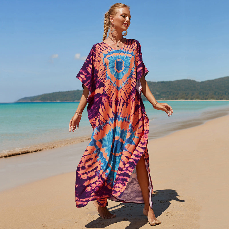Rayon Print Bikini Swimsuit Cover Up Sun Shirt