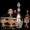 Chinese Crystal Glass Wine Gift Set – 7-Piece Gold Whiskey & Wine Set