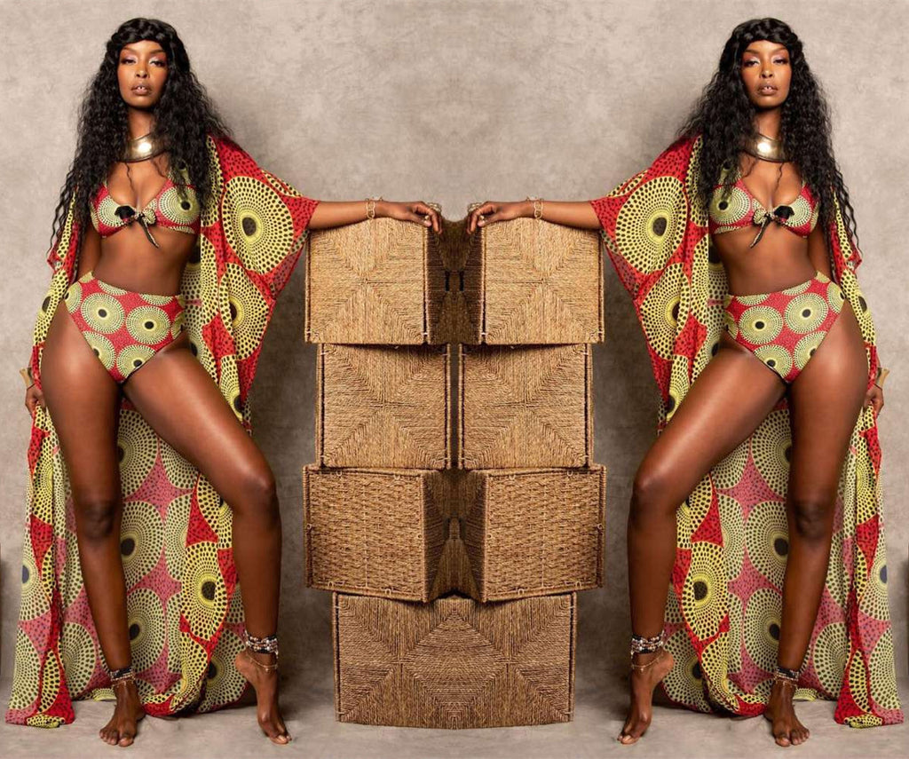 Female Digital Printing Swimwear Cover-up Suit