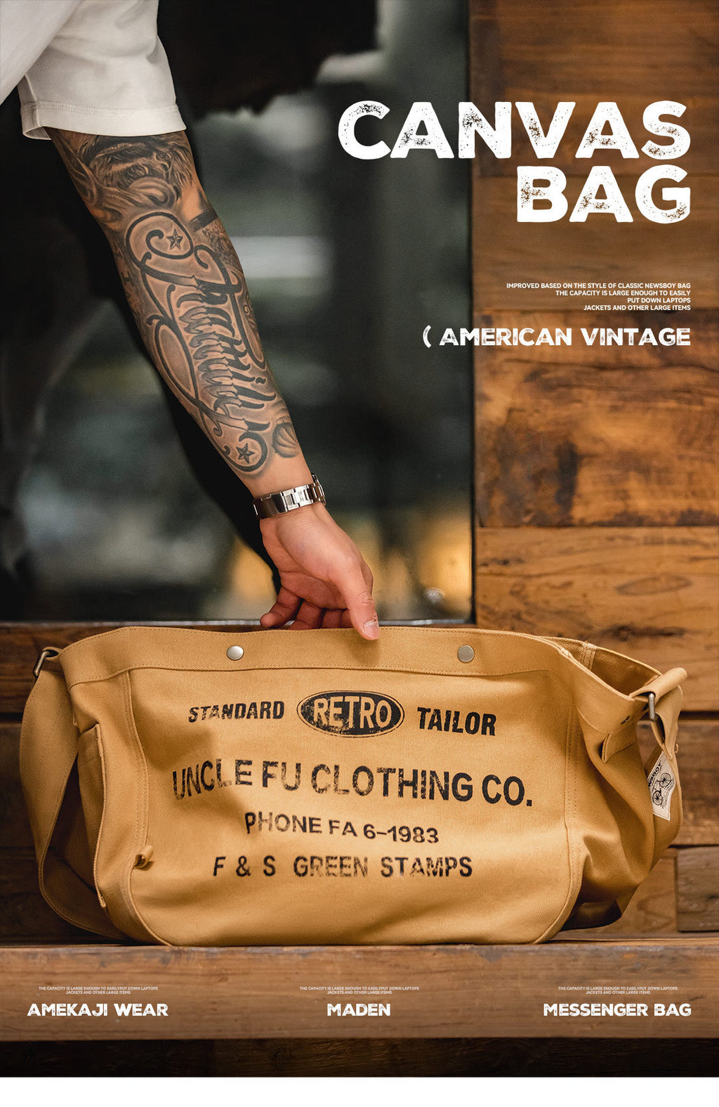 Retro Large Capacity Newsboy Crossbody Bag Apricot Yellow Cotton Canvas Messenger Bag