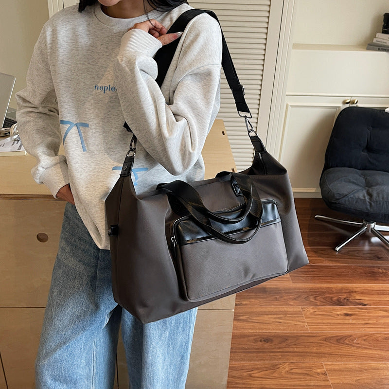 Lightweight Business Trip Bag 36 to 55 Liters Large Capacity Oxford Cloth Waterproof Travel Duffel Black Gray