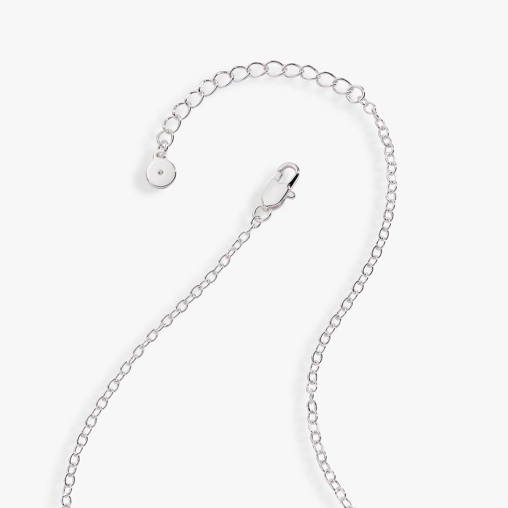 Two-tone pendant necklace chain with round clasp and small charm details