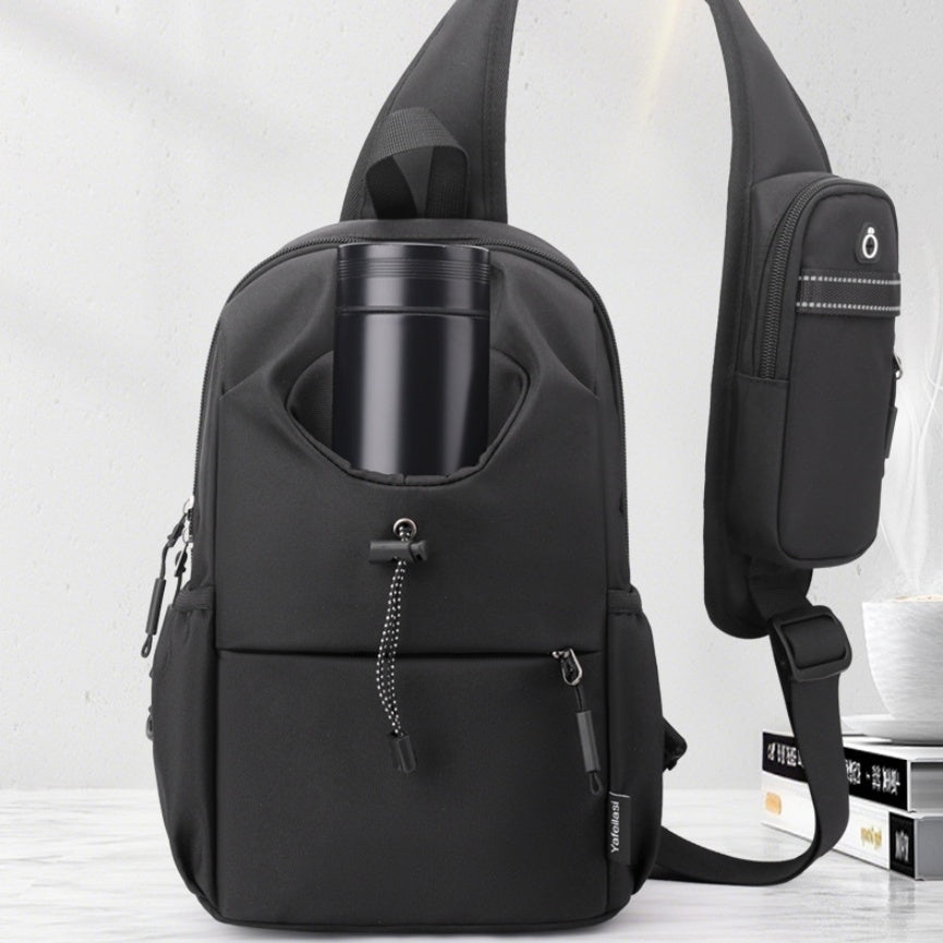 Mens Oxford Cloth Splash Proof Shoulder Crossbody Chest Bag Waterproof Ultra Light Wear Resistant