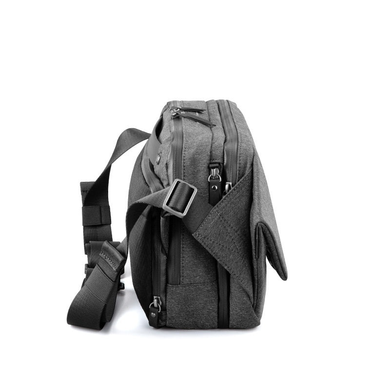Multifunctional UV Sterilization Shoulder Bag For Business Travel Polyester Dark Gray Soft Surface Sandwich Pocket