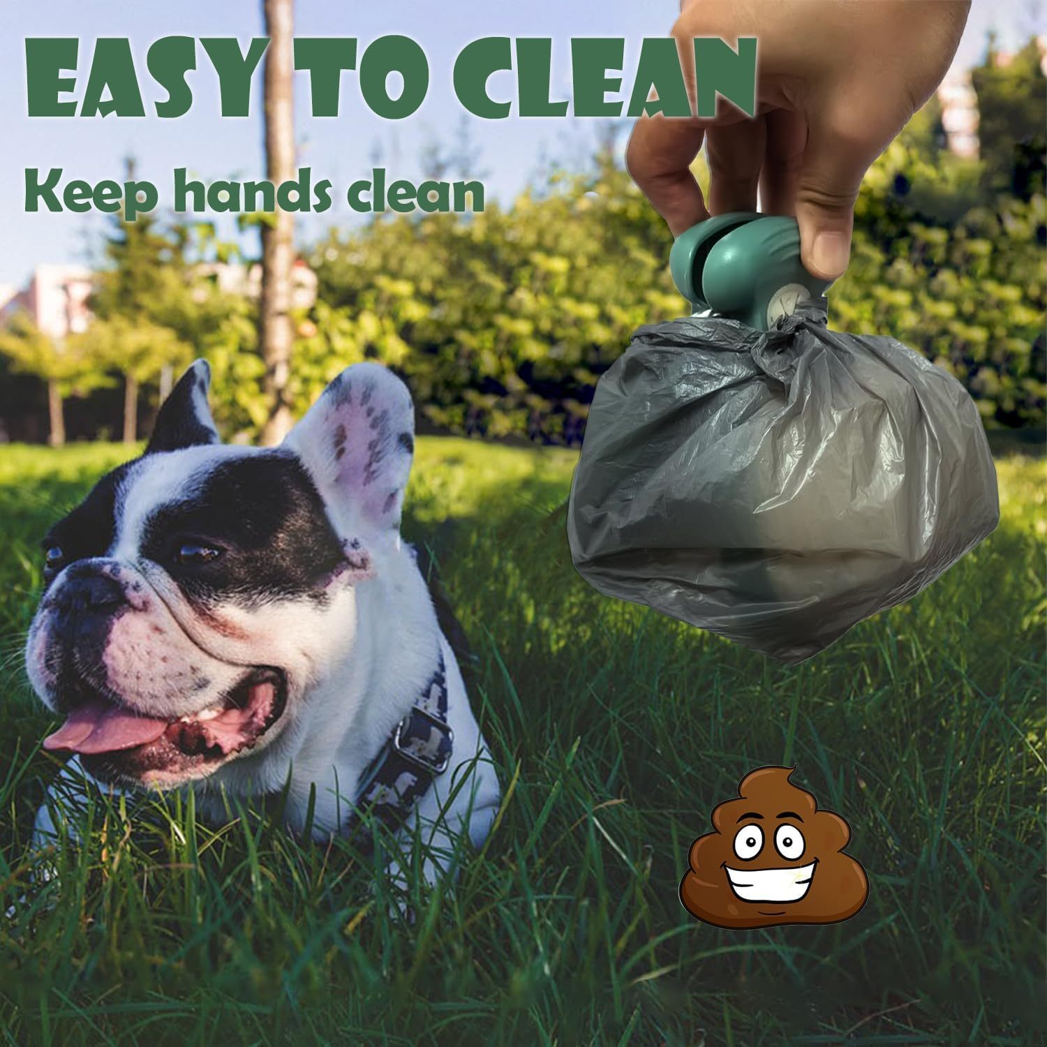 Portable Pooper Scooper For Dogs Handheld Lightweight With Waste Bag Container And Attachment