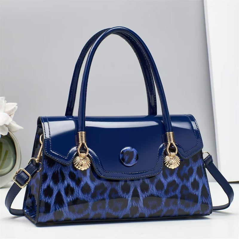 Glossy Leopard Print Patent-Look Crossbody Bag – Urban Shoulder Bag | 6 Colors