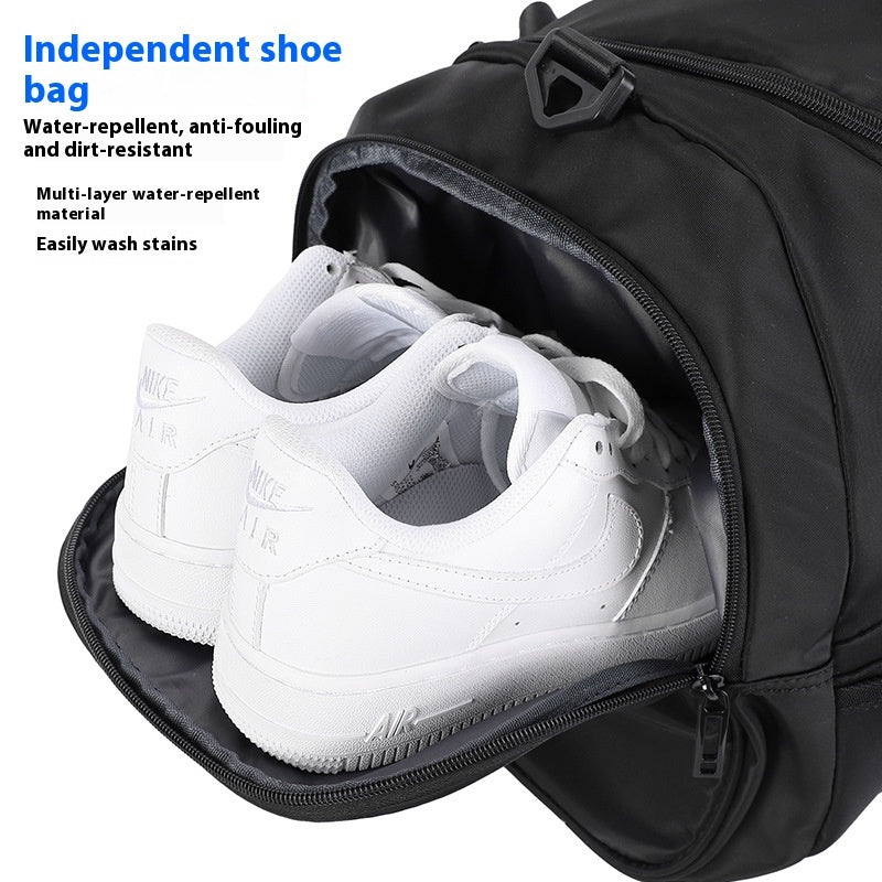 Mens Large Capacity Travel Dry Wet Separation Fitness Sports Training Portable Messenger Bag Nylon Black