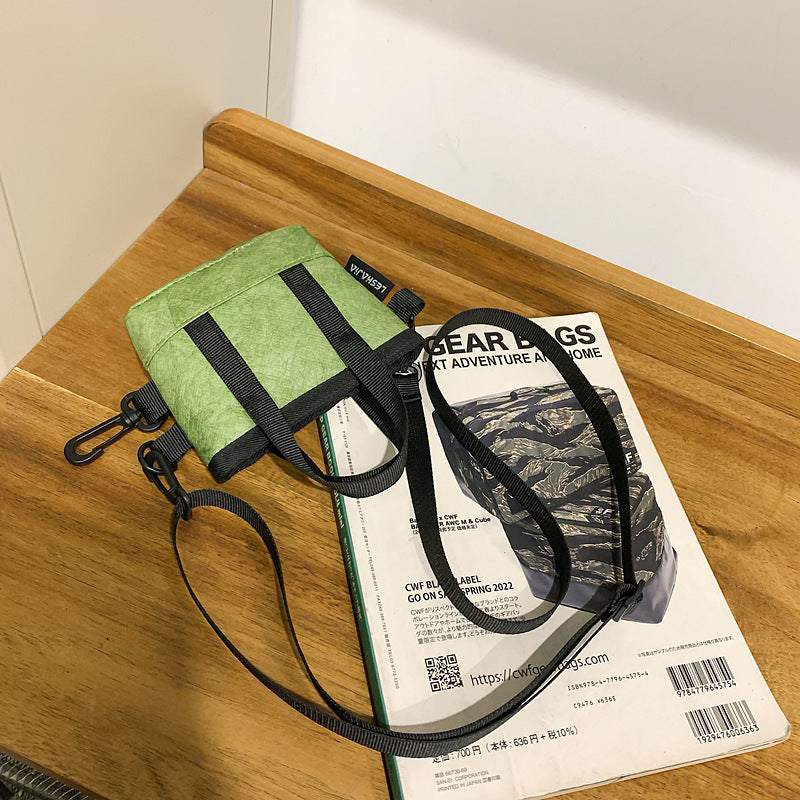 Mini Tote Bag Earphone Coin Purse Tyvek Daily Use Horizontal Square Three Dimensional Pocket Available In Colors