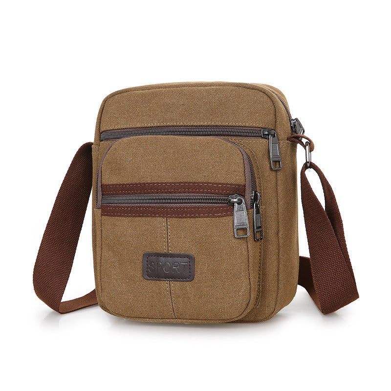 Canvas Retro Mens Messenger Bag With Adjustable Strap Solid Color Casual Satchel Black Army Green Coffee Khaki
