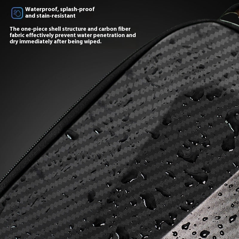 Men's Black Urban Crossbody Chest Bag With Hard Shell EVA Exterior And Plaid Pattern For Daily Leisure