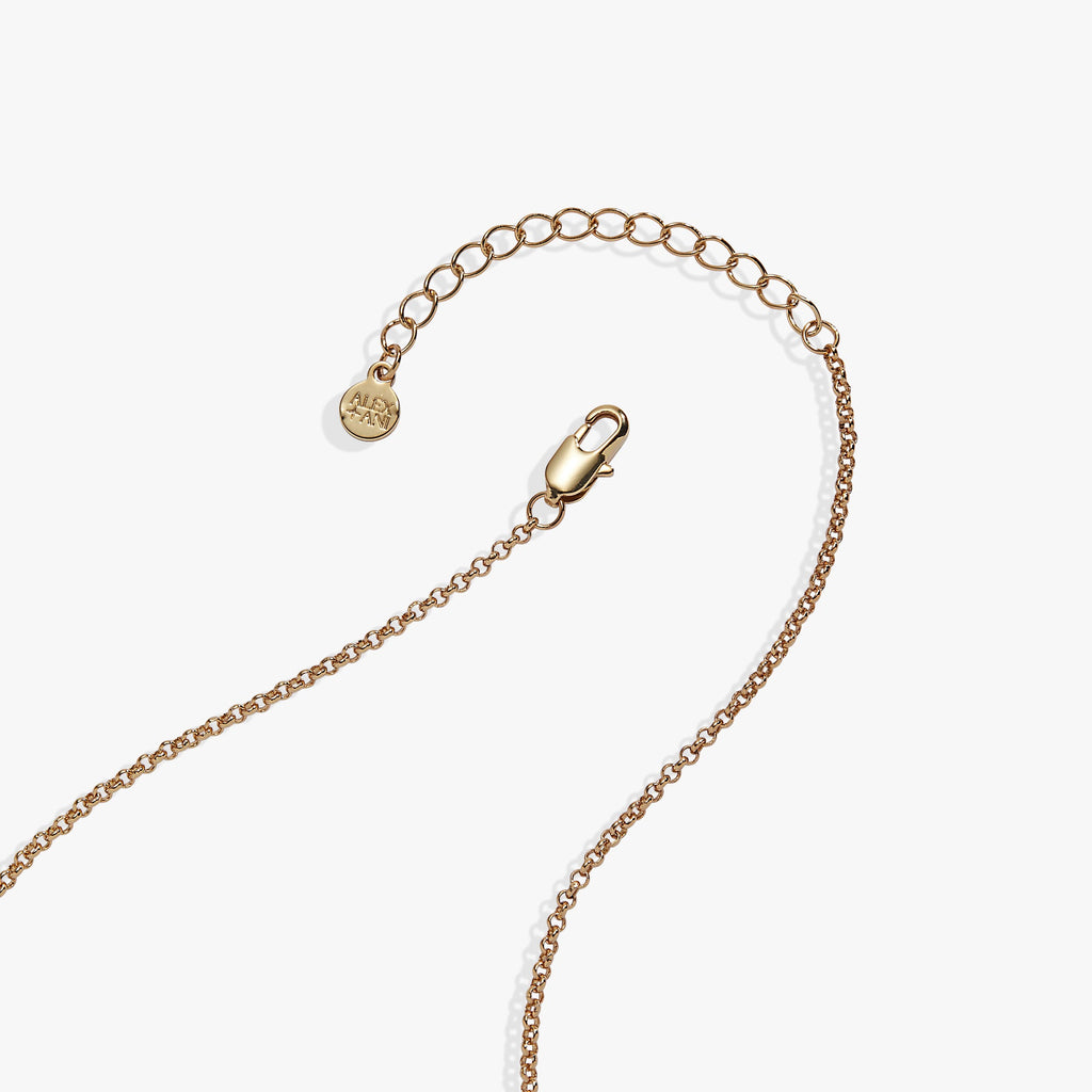 Gold necklace chain with clasp and small round accent on end