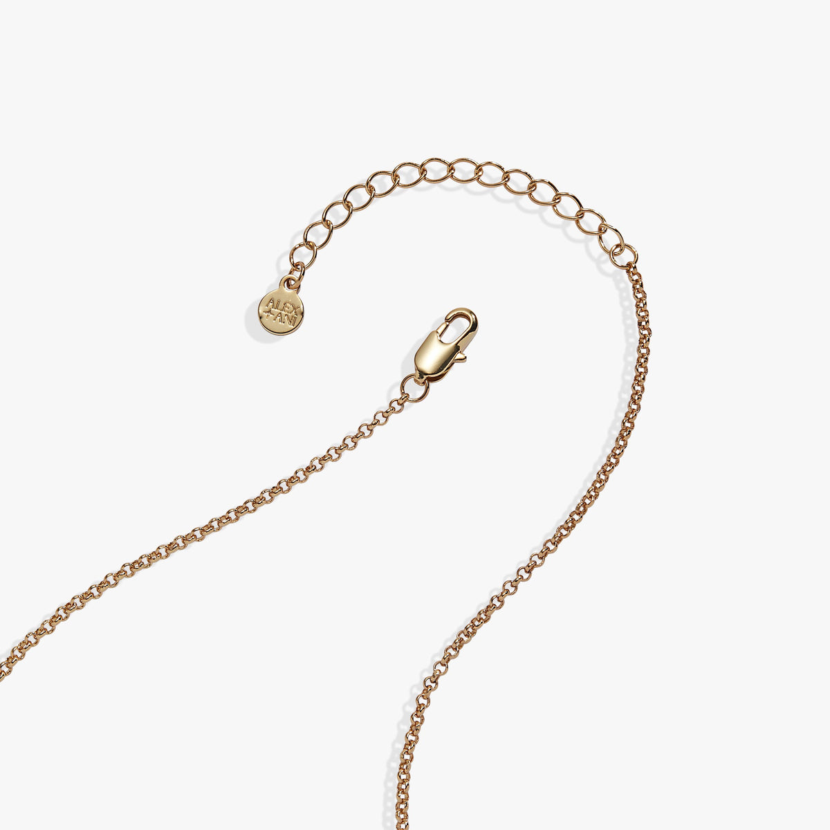 Gold necklace chain with clasp and small round accent on end