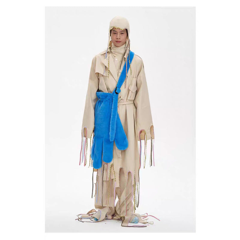 Blue Fur 14 Inch Crossbody Bag For Workwear And Leisure Travel Velvet Lining Cyberfunction Style