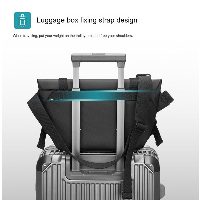 Mens Shoulder Large Capacity PU Leather Crossbody Messenger Bag Waterproof Casual Black