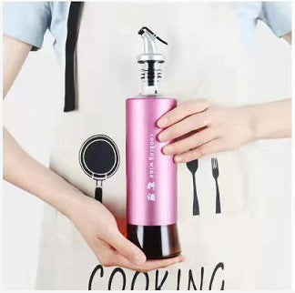 Glass Seasoning Bottle with Auto Flip Cap – 300ml | Oil, Vinegar, Soy Sauce & More