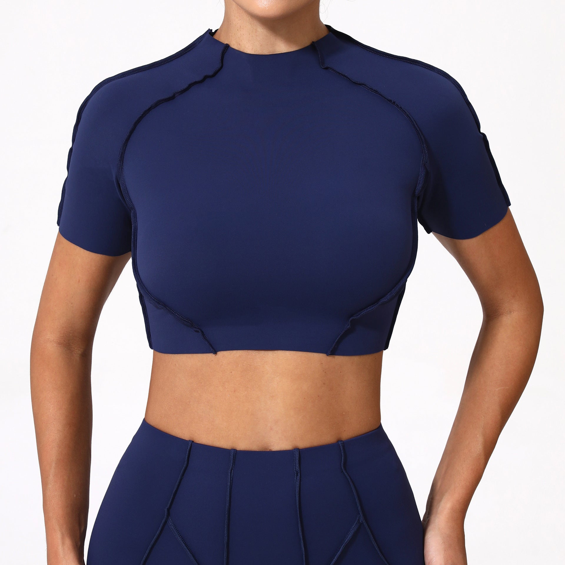 New Yoga Wear Women Without Chest Pad Flattering Short Sleeve Top