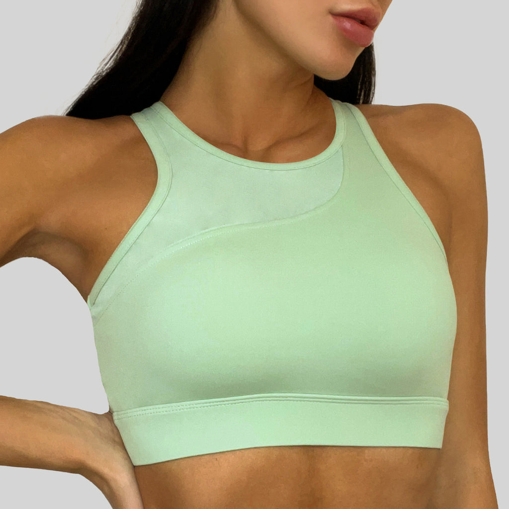 Women Nylon Sports Bras Set For Workout Clothes Color S M L Green Coral Pink Cirrus Blue Optical White Moonlight Fei