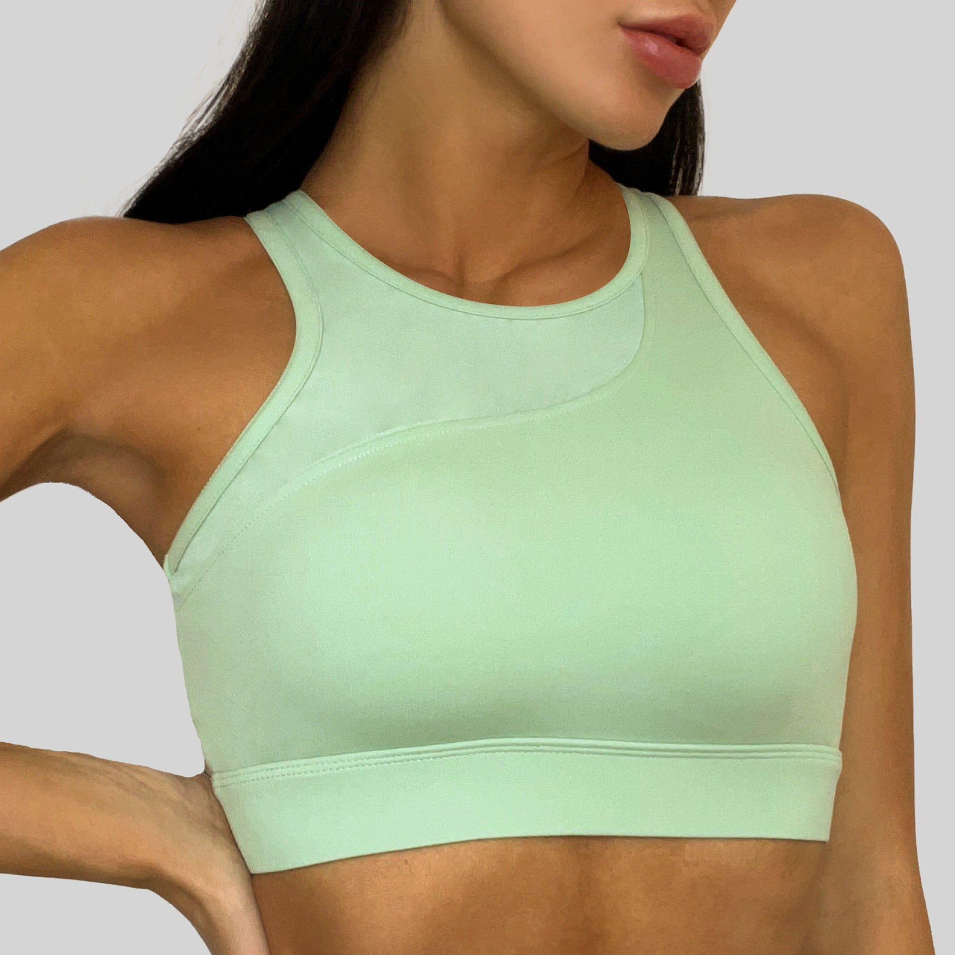 Women Nylon Sports Bras Set For Workout Clothes Color S M L Green Coral Pink Cirrus Blue Optical White Moonlight Fei