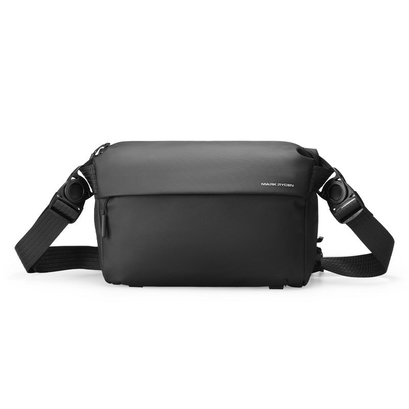 Large Capacity Cycling Messenger Bag For Men Oxford Cloth Urban Style Shoulder Bag Elegant Black