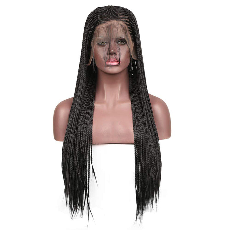 Braided Synthetic Lace Front Wig - Black