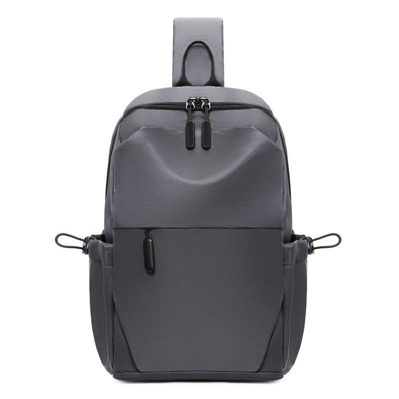 Men's Chest Bag Lightweight Large Capacity Shoulder Messenger Bag Waterproof With Polyester Lining Gray Black Blue