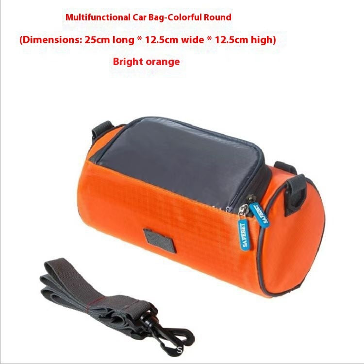 Mountain Bike Front Bag With 5 Inch Touch Screen Navigation Padded Oxford Cloth Durable