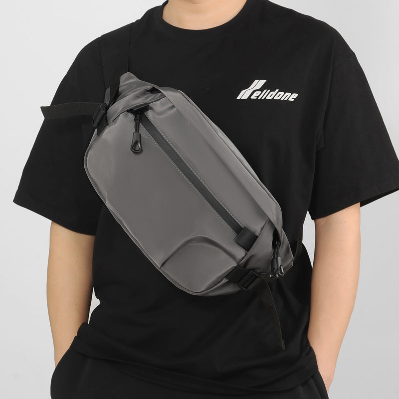 Mens Chest Bag Crossbody Shoulder Bag Large Capacity for Students and Commuters Urban Style Wear Resistant Polyester