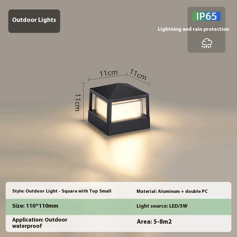 Outdoor Aluminum Wall Pillar Lamp - Weather Resistant Exterior Lighting