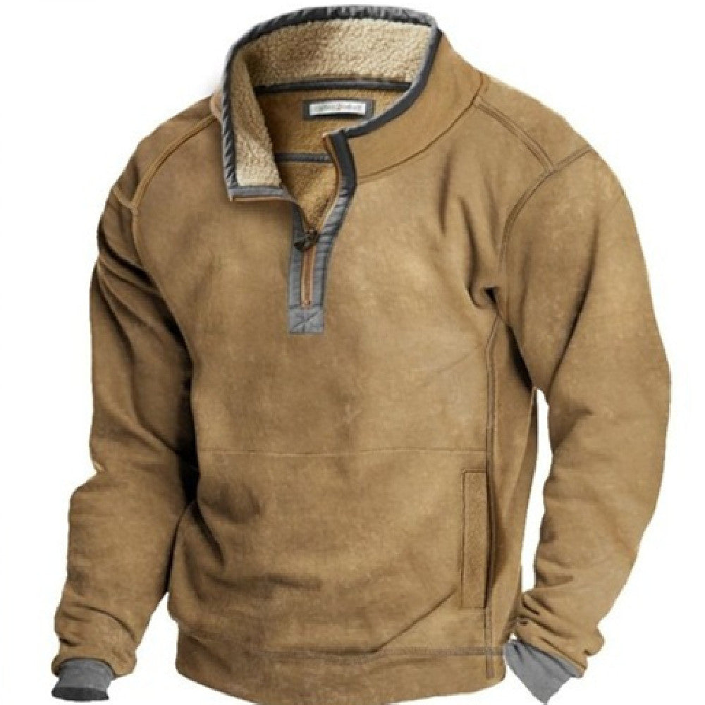 Digital Printing Stand Collar Men's Clothing Casual Sweatshirt