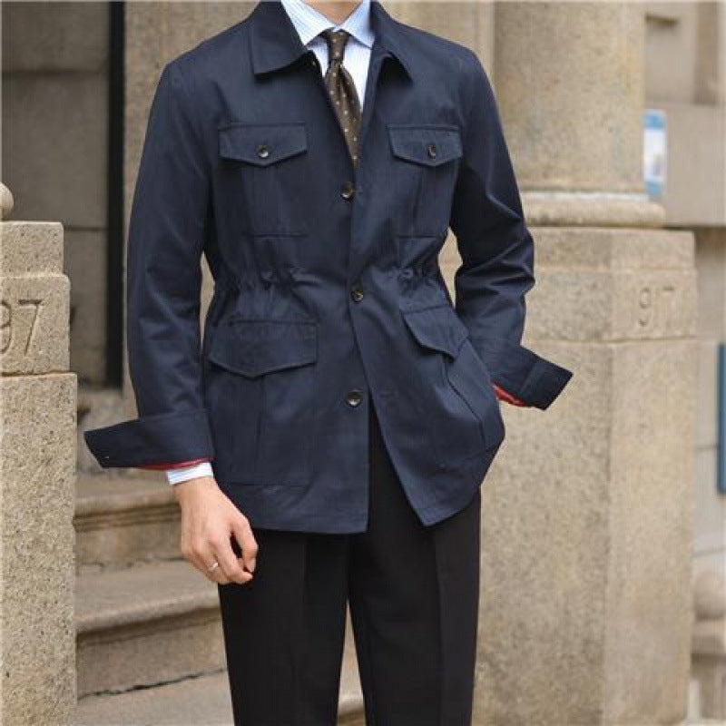 Casual Workwear Jacket Pu Handsome Lapel Retro Easy Matching Coat