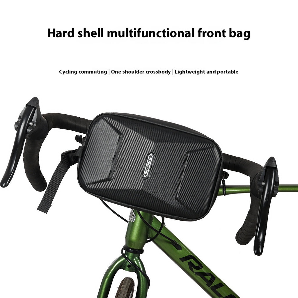 New Large Capacity Front Mountain Bike Pannier Bag Hard Shell Crossbody 3L Polyester Green Black Brown