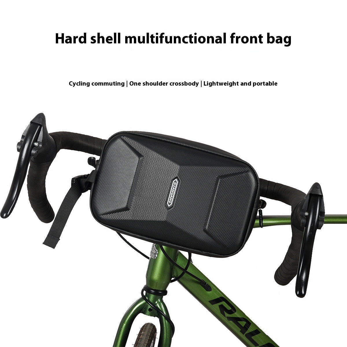 New Large Capacity Front Mountain Bike Pannier Bag Hard Shell Crossbody 3L Polyester Green Black Brown