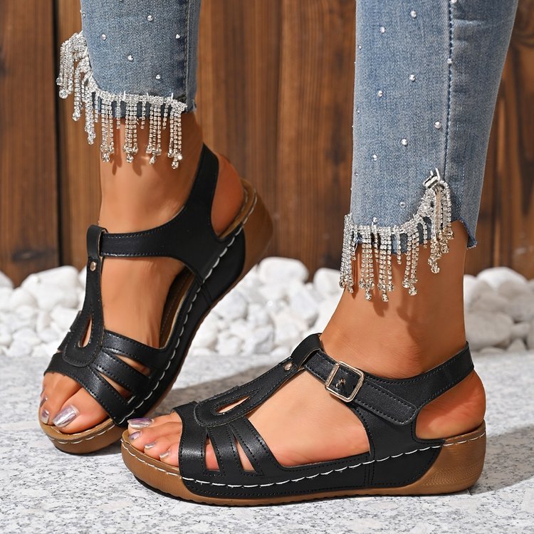 Women's Fashionable All-Match Buckle Sandals - Casual European American Style