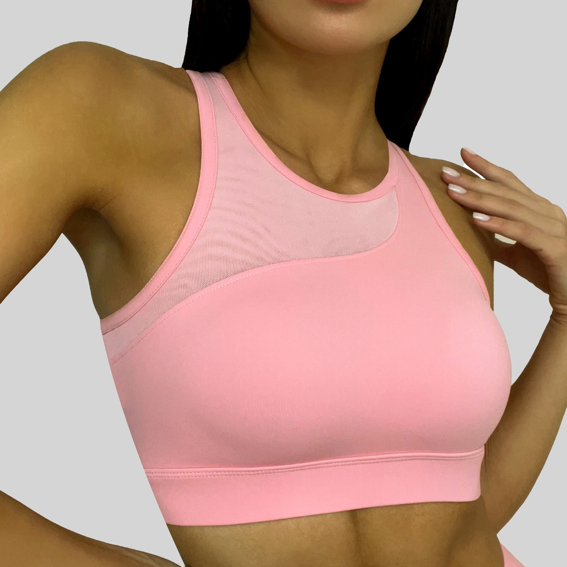 Women Nylon Sports Bras Set For Workout Clothes Color S M L Green Coral Pink Cirrus Blue Optical White Moonlight Fei