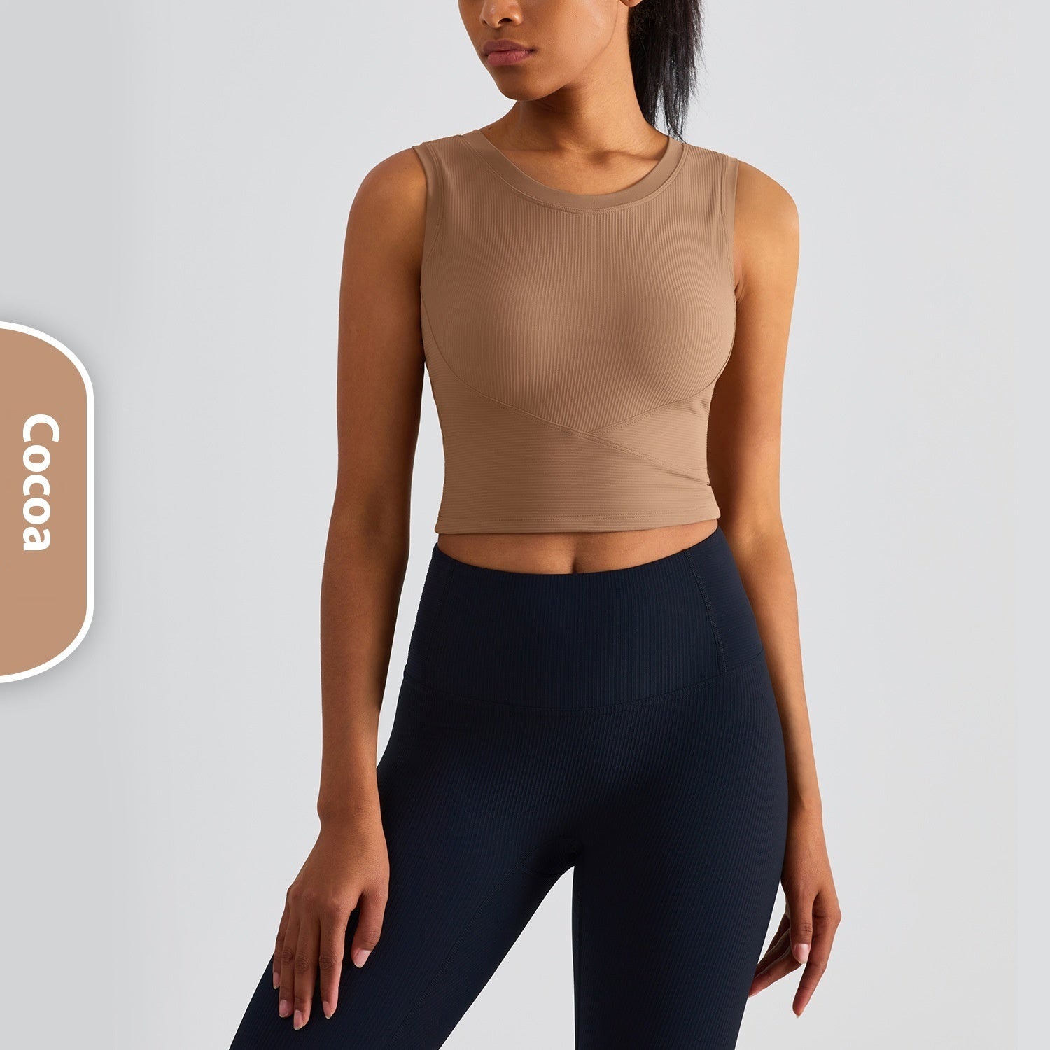 Body Skinny Slimming Fitness Womens Athletic Vest Tank Top With Spandex Lining Breathable Fabric