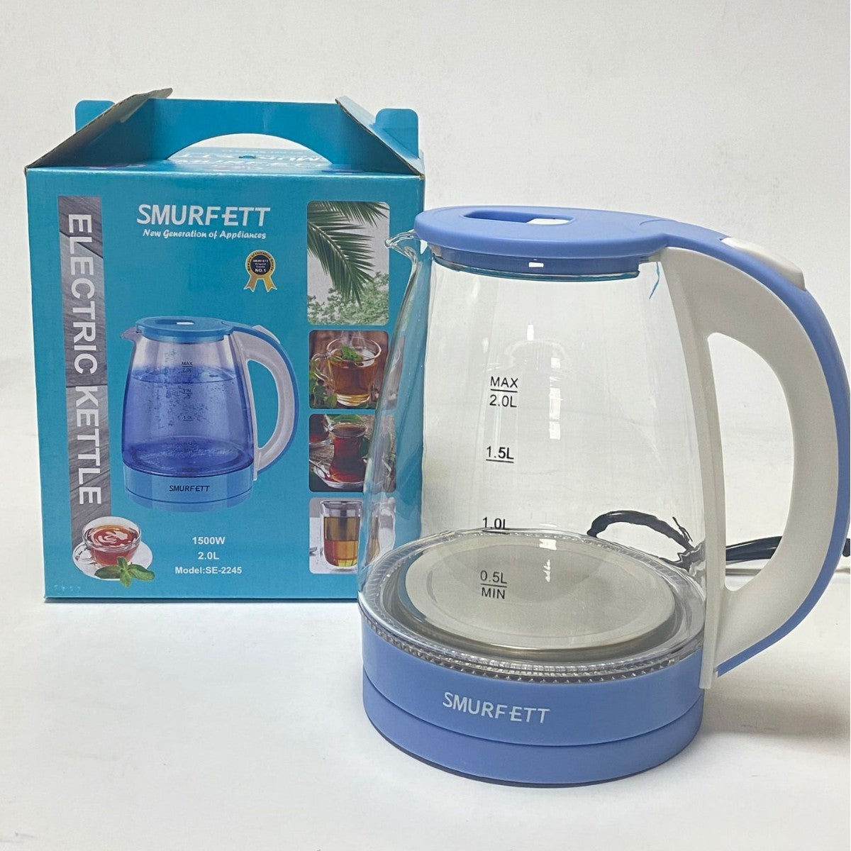 Stainless Steel Electric Kettle 1.8L Auto Power Off Anti Dry Burn Protection 1500W to 2000W Blue Pink Black