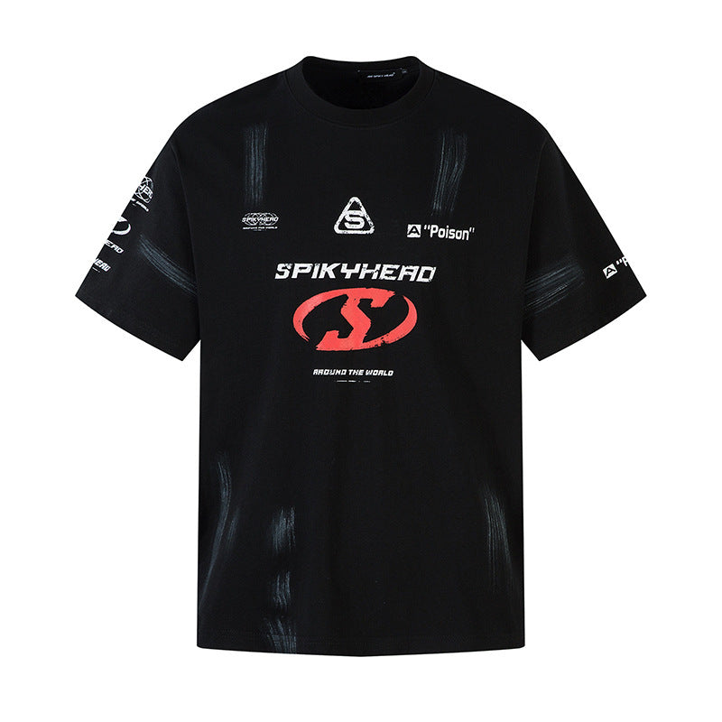 Niche Washing Brush Dirty Distressed Printed Top